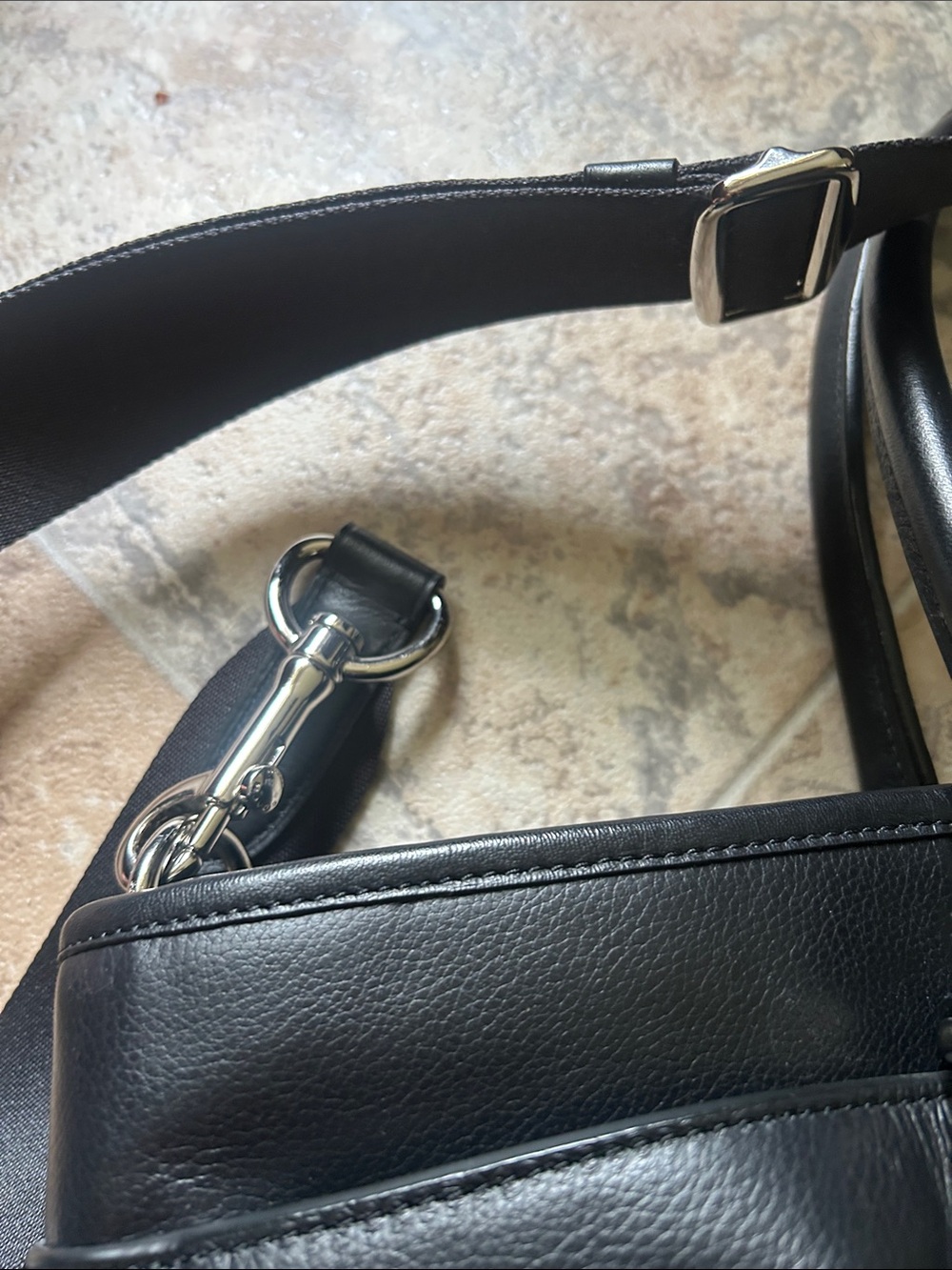 Coach Black Leather Tote with Detachable Shoulder Strap - Picture 3 of 12